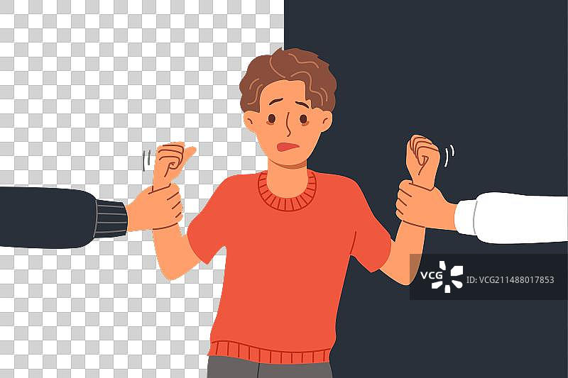 男孩遭受父母离异之苦图片素材