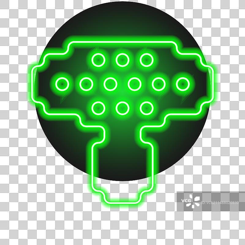 发出酸性绿光的霓虹蘑菇图片素材