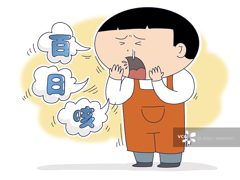 插画：百日咳，咳嗽，喷嚏图片素材