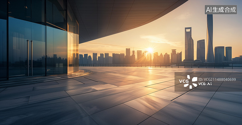 【AI数字艺术】城市建筑外部的都市风光图片素材