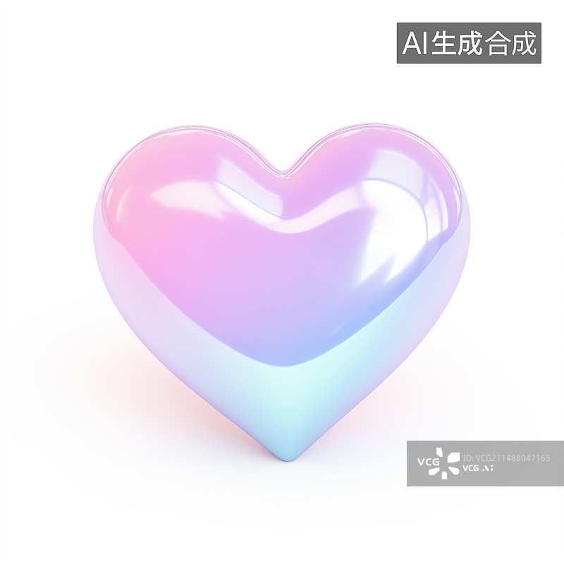 【AI数字艺术】3D渲染马卡龙配色梦幻小爱心图片素材