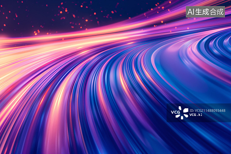 【AI数字艺术】霓虹灯蓝光抽象视觉几何运动图形技术数字概念背景图片素材