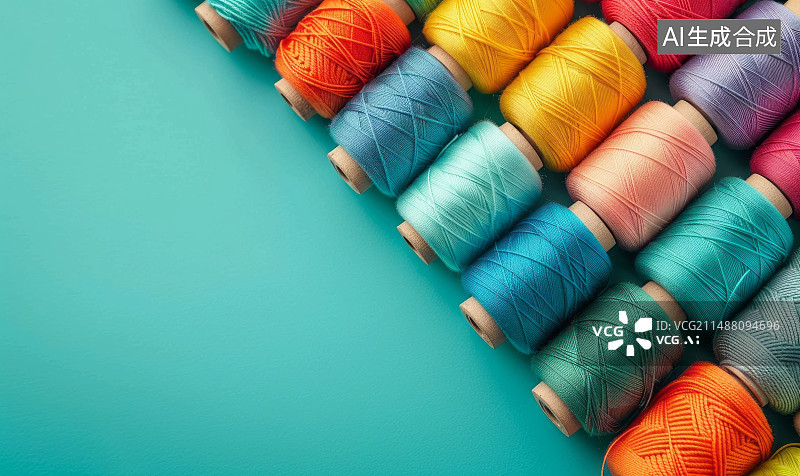 【AI数字艺术】由各种颜色的线轴组成的艺术背景图片素材