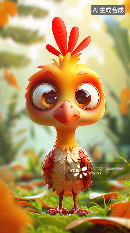 【AI数字艺术】3d可爱的小鸡图片素材