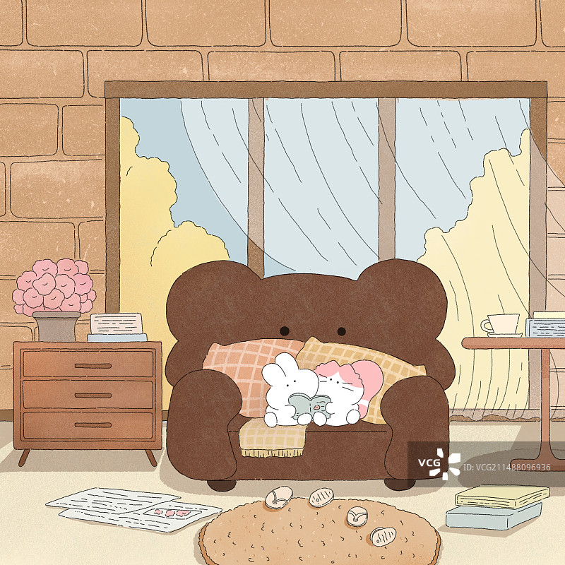 治愈系插画图片素材