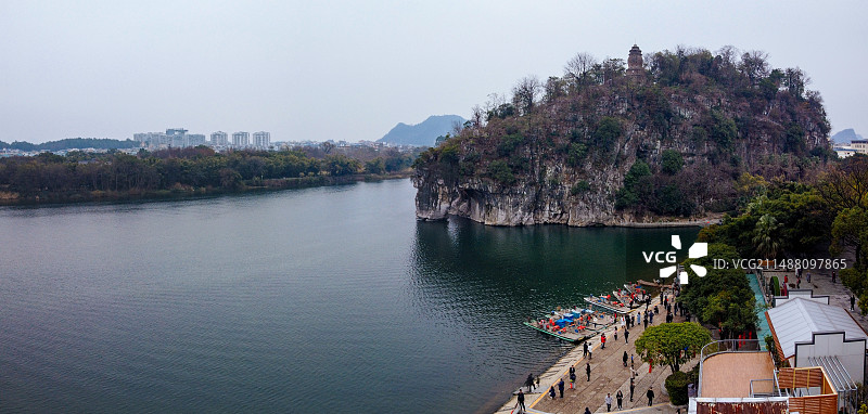 桂林 日月双塔 大瀑布饭店 凯撒大楼 象鼻山 象山区 漓江 象道 两江四湖 榕湖图片素材