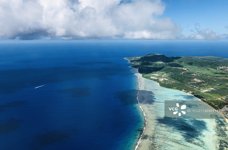 北马里亚纳群岛塞班岛航拍海岸线图片素材