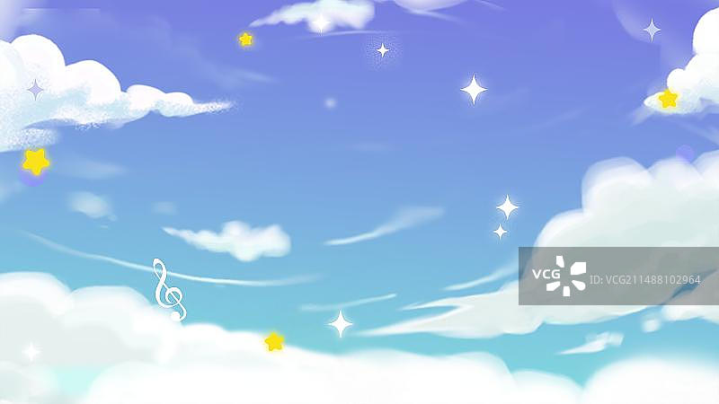 蓝天白云梦幻分层背景图片素材