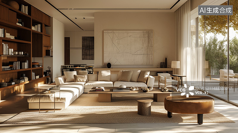 【AI数字艺术】现代客厅图片素材