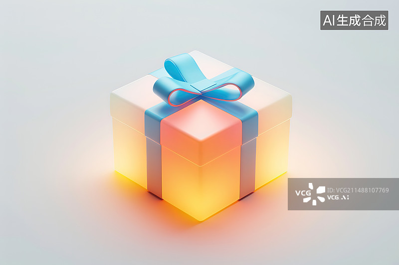 【AI数字艺术】灰色背景下的圣诞礼物特写镜头图片素材