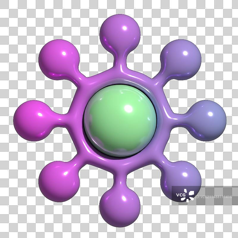 膨胀风卡通新冠病毒细菌细胞真菌图标免扣元素图片素材