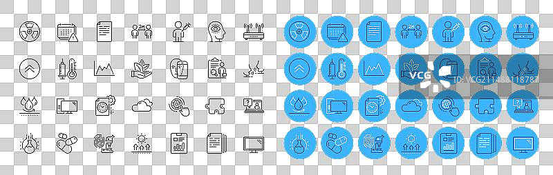 防水和社交距离线性图标图片素材