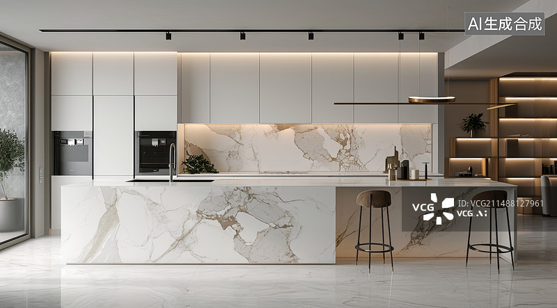 【AI数字艺术】现代厨房图片素材