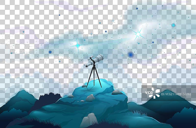 太空望远镜观测恒星与行星图片素材