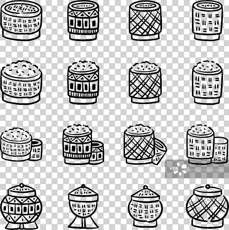 手绘饭盒糯米涂鸦草图图片素材