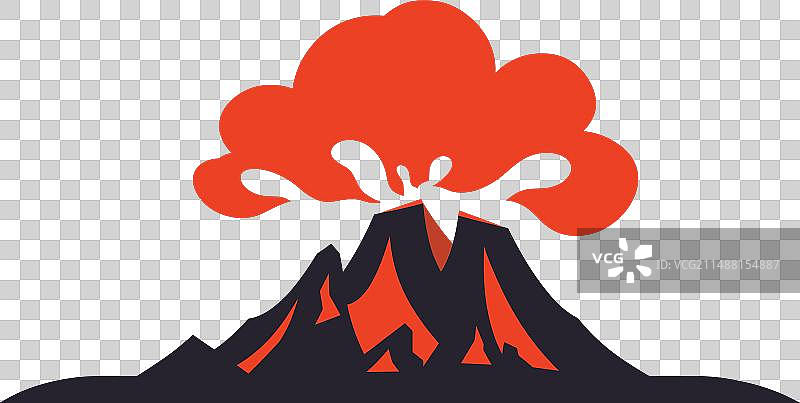 火山爆发红黑色配色方案自然图片素材