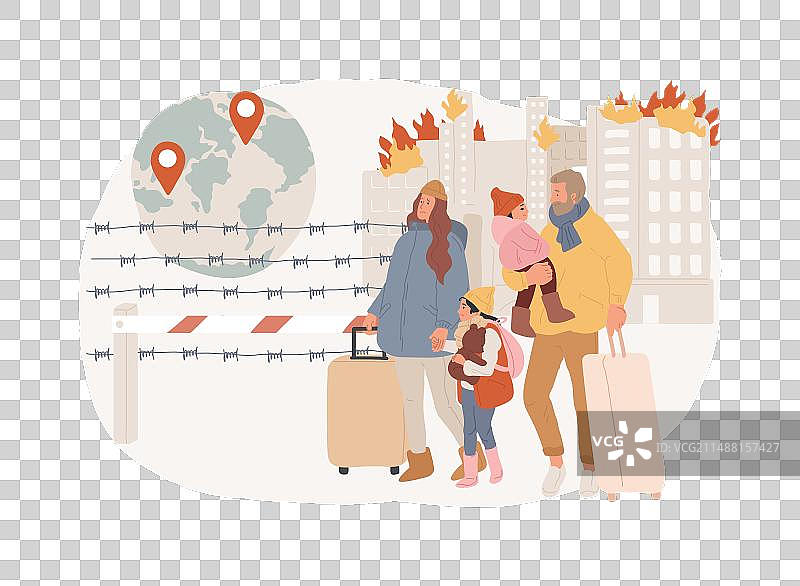 被隔离的难民概念图片素材