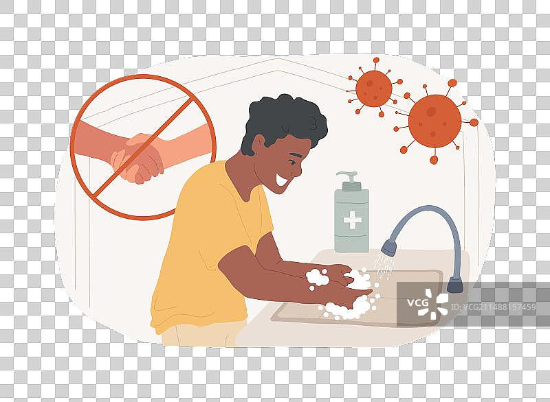 生病时保持距离隔离概念图片素材