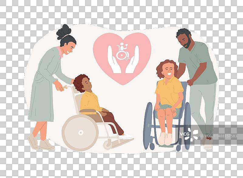 残疾人关爱独立概念图片素材