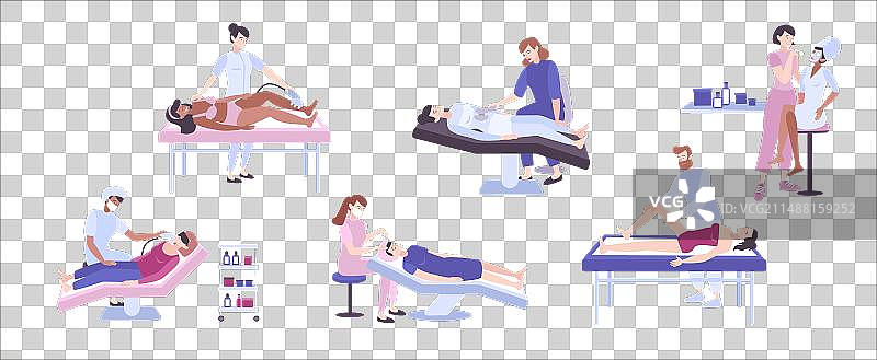 扁平风化妆品程序套装图片素材