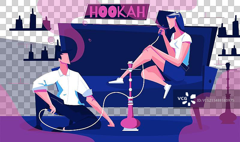 夜店水烟场景图片素材