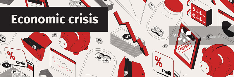 经济危机2.5D图案图片素材