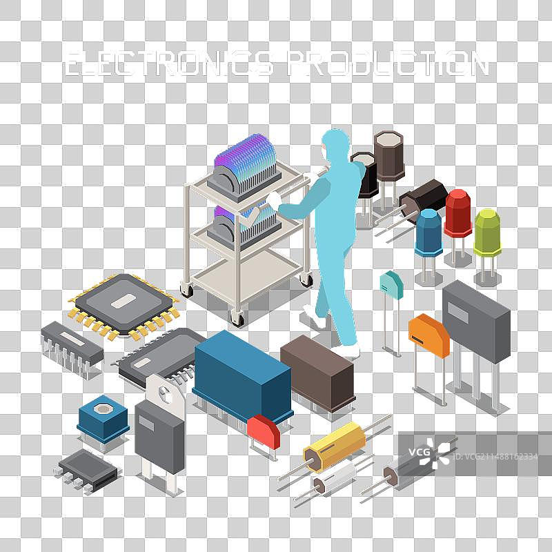 电子元件生产组成图片素材