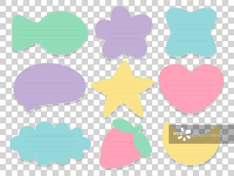 空白便签纸扁平套装图片素材