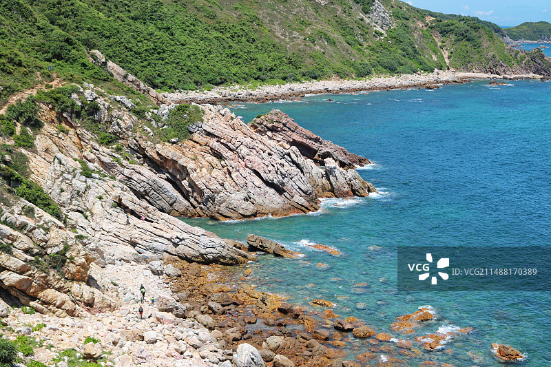 广东深圳东西冲的海岸线图片素材