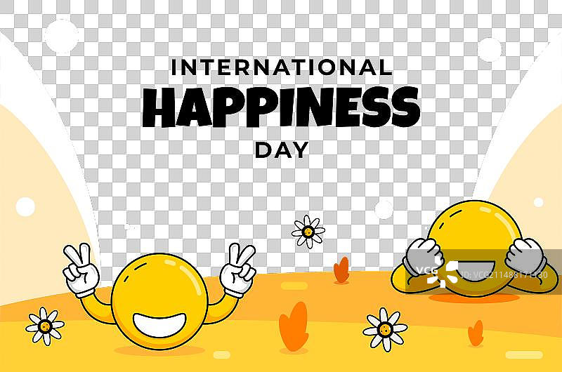 古怪风格的世界幸福日图片素材