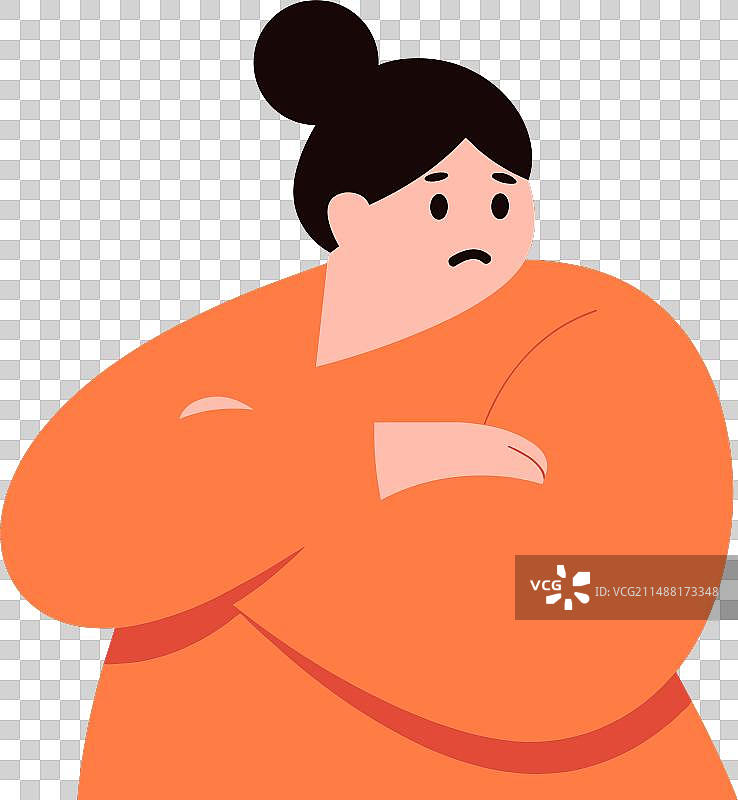 愤怒的胖女人扁平风格背景图图片素材