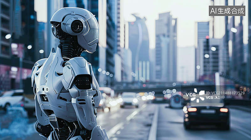 【AI数字艺术】人工智能技术的应用场景，如智能机器人、自动驾驶汽车，人工智能对未来生活的改变和影响图片素材