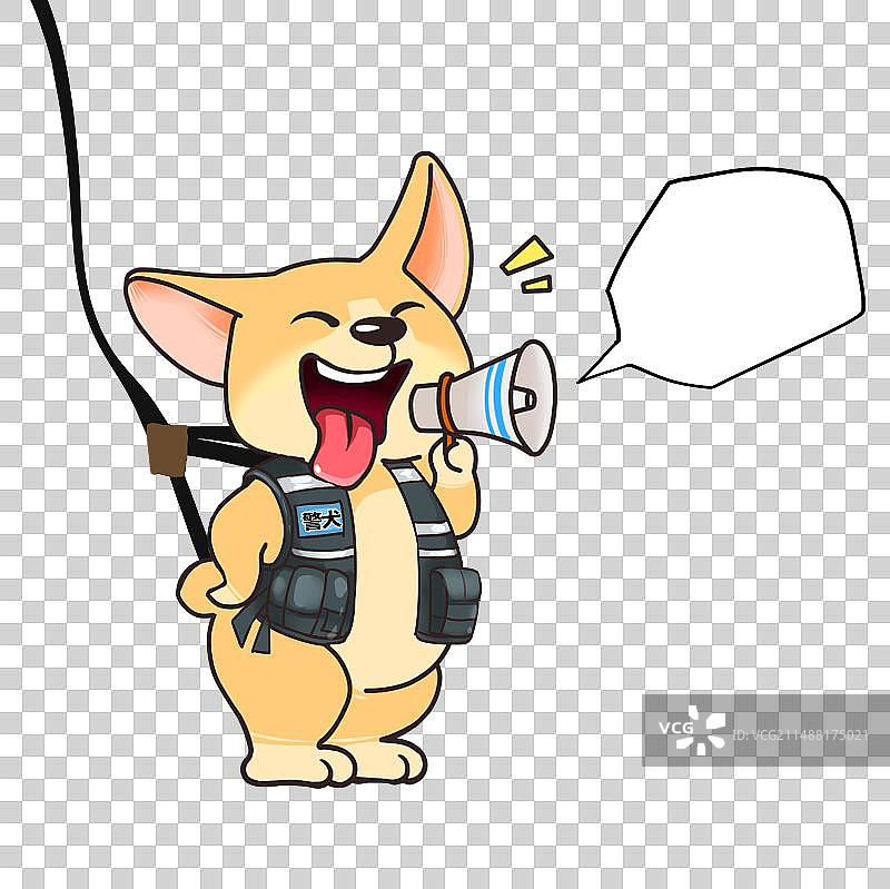 警犬可爱小柯基手绘元素图片素材