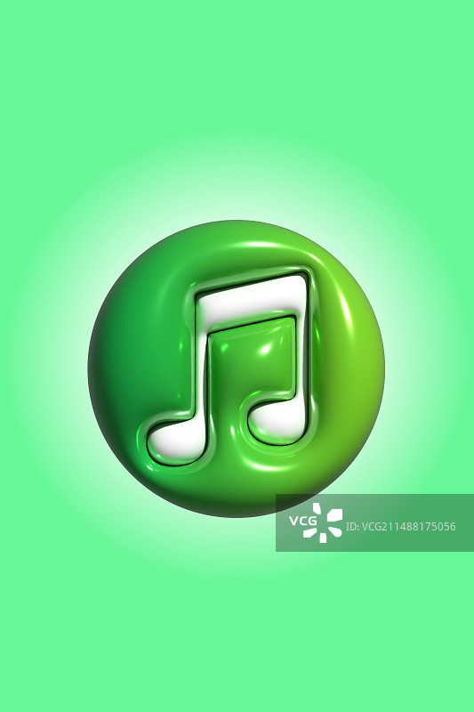 膨胀风3D渲染卡通音符图标背景图片素材