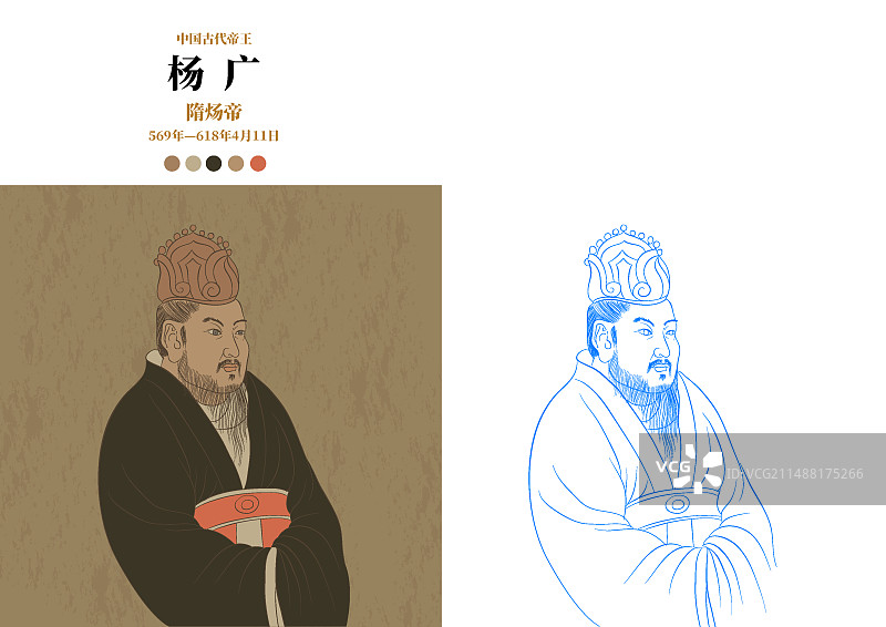 中国古代帝王-隋炀帝杨广图片素材