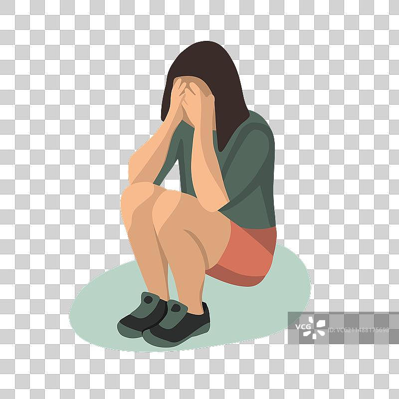绝望的女孩图片素材