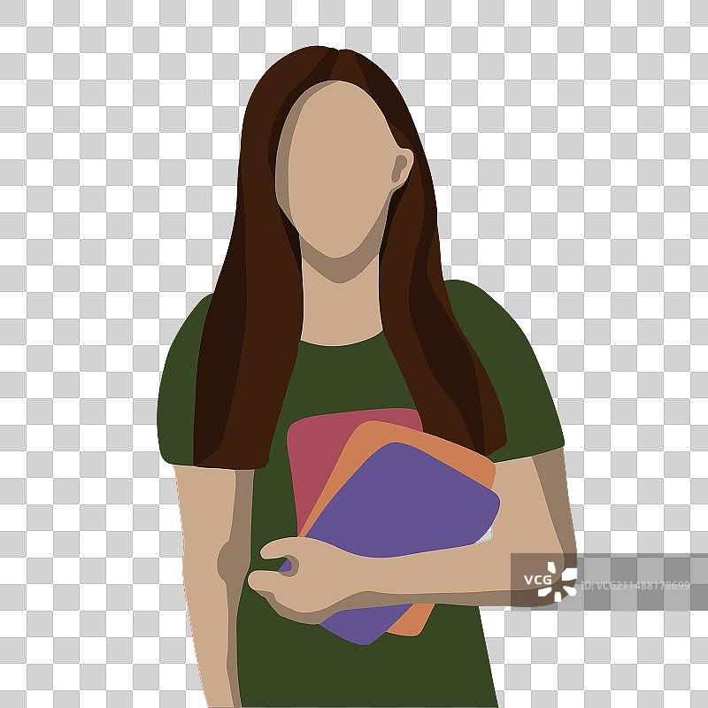 拿着书的白人女孩图片素材