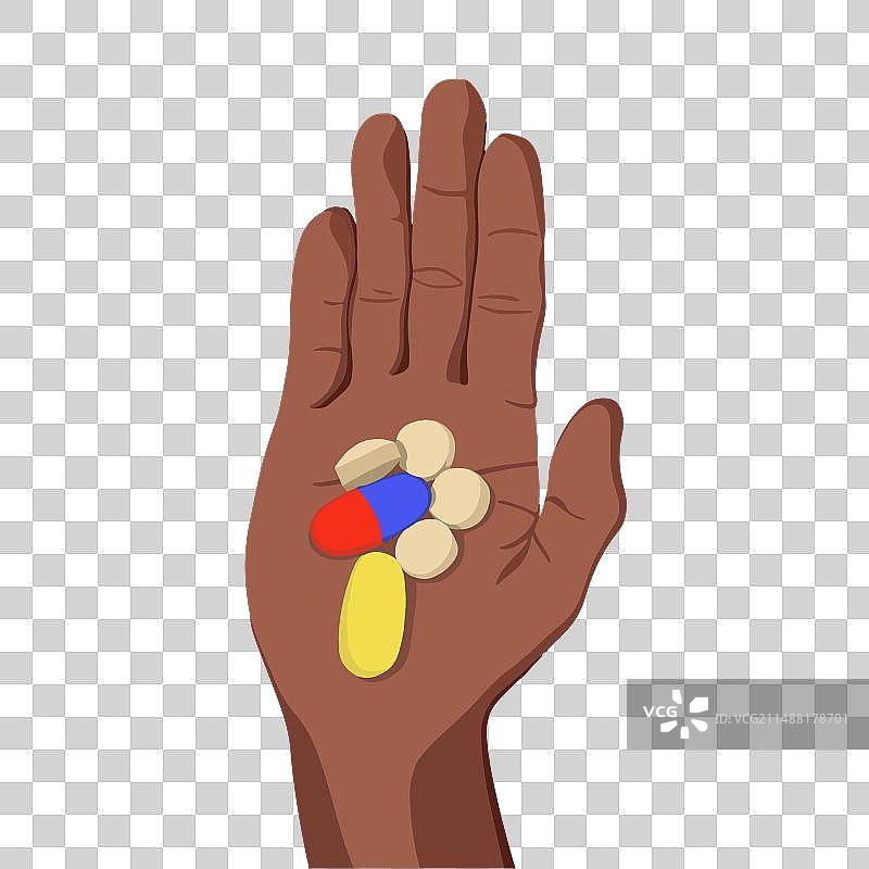 手中的药丸图片素材