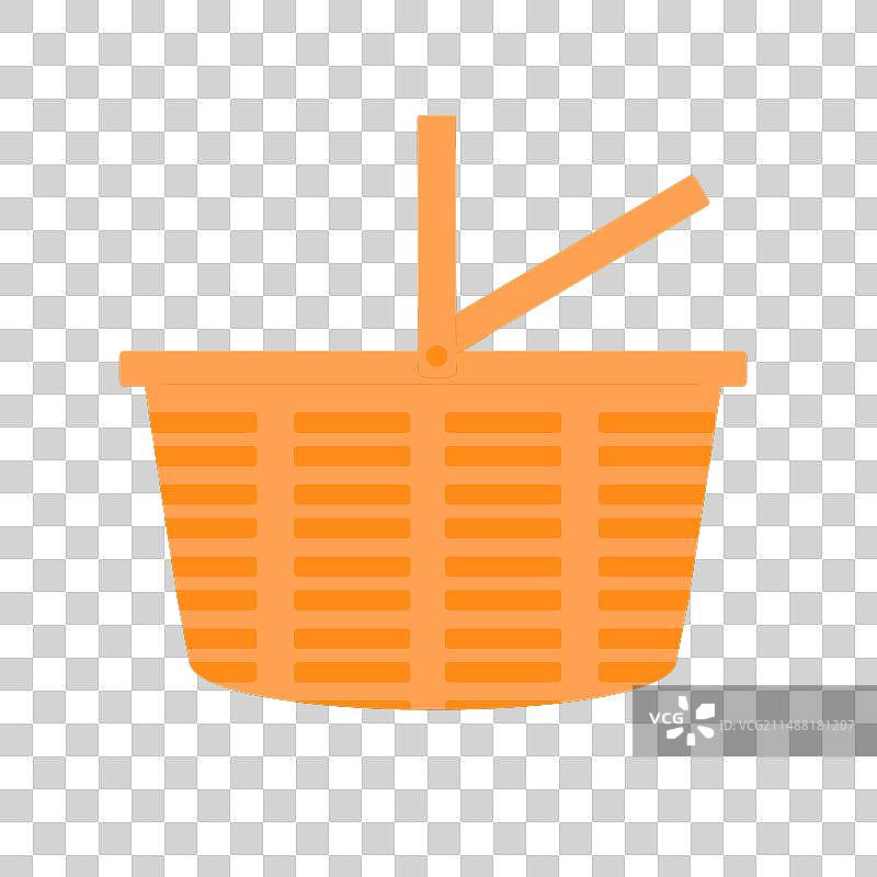 白色背景上孤立的野餐篮图片素材