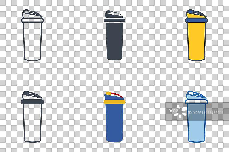 不同风格的蛋白奶昔图标图片素材