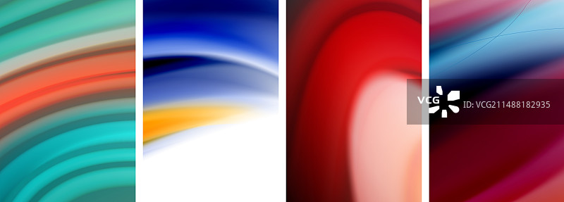 彩虹色液体波浪线海报设置图片素材