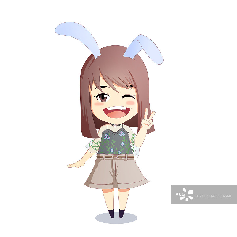 可爱少女Q版图片素材