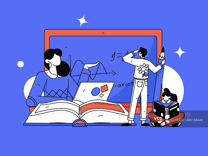 教育学习的人物扁平矢量概念手绘插画图片素材