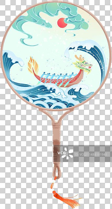 龙舟团扇图片素材