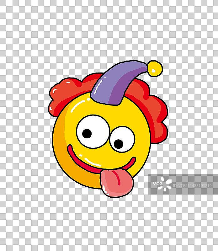 可爱的吐舌头小黄脸愚人节卡通插画元素图片素材