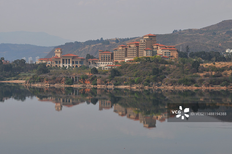 湖边别墅图片素材