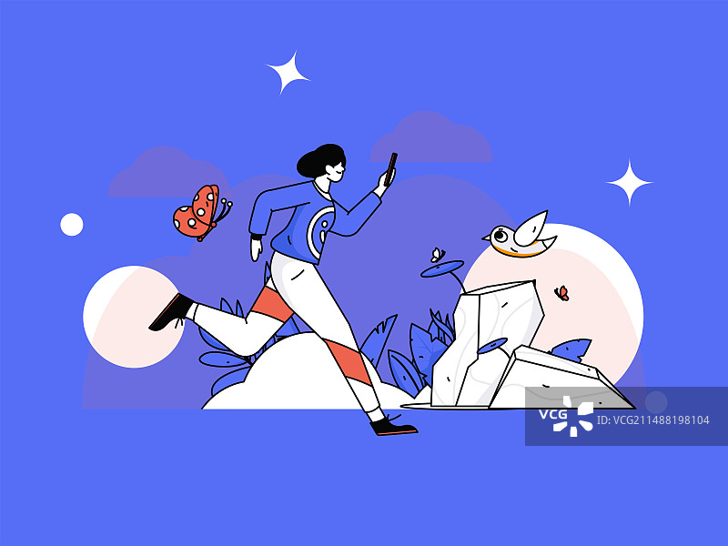 锻炼健康跑步的人物矢量互联网运营插画图片素材