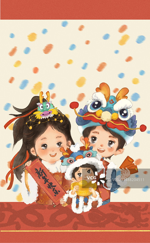龙年新春红包封面图片素材