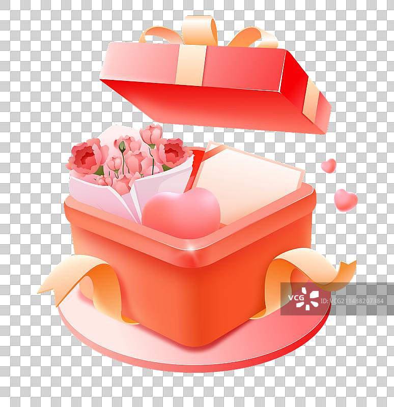 母亲节感恩节礼盒花束贺卡元素组合图片素材