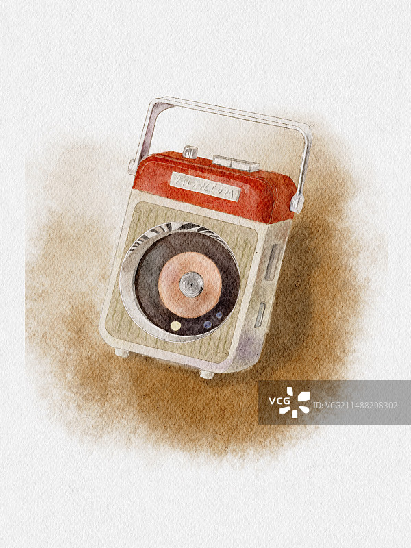 水彩音乐播放器图片素材